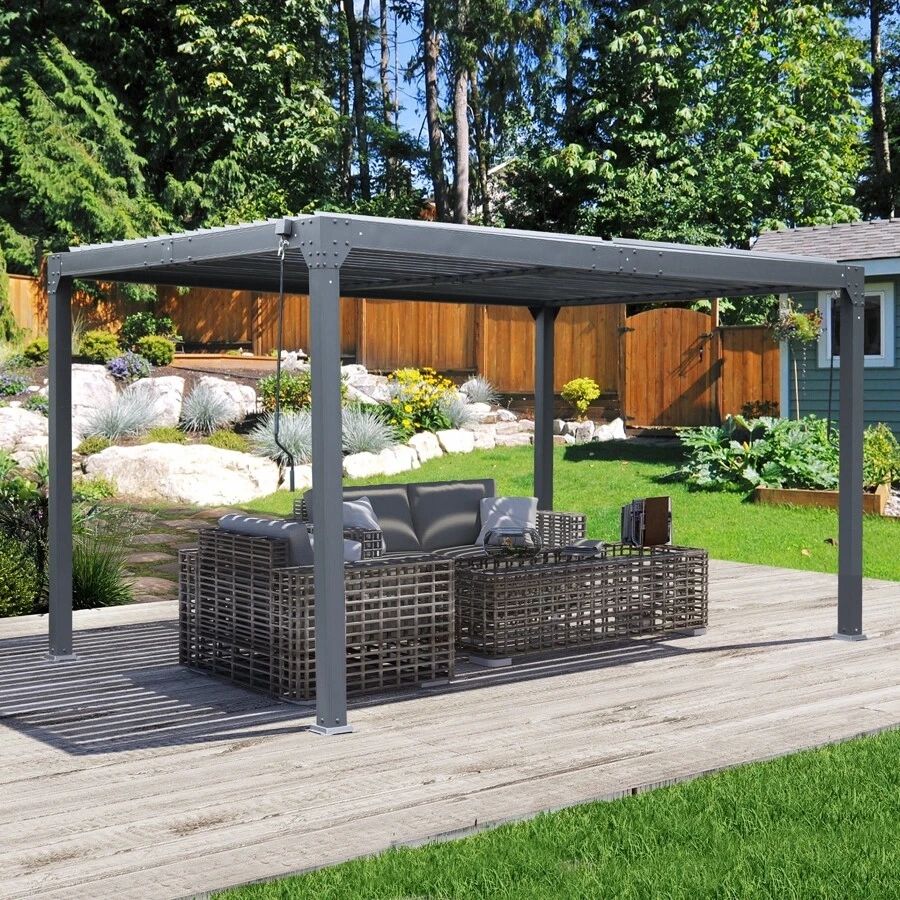Aoodor Outdoor Louvered Pergola 10 X 13 Ft. Aluminum Pergola Waterproof ... pertaining to Beyond Shade Exploring the Multifaceted Benefits of a 10 FT X 13 FT Patio Hardtop Gazebo