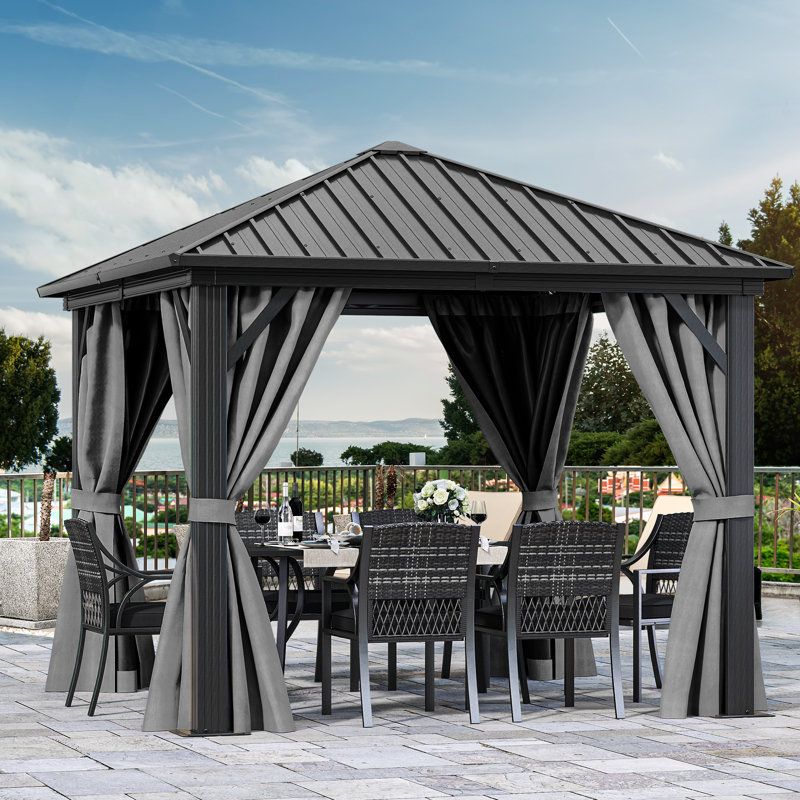 Balconera 10 Ft. W X 10 Ft. D Aluminum Patio Gazebo & Reviews | Wayfair regarding 10 Ft. W X 10 Ft. D Aluminum Patio Gazebo