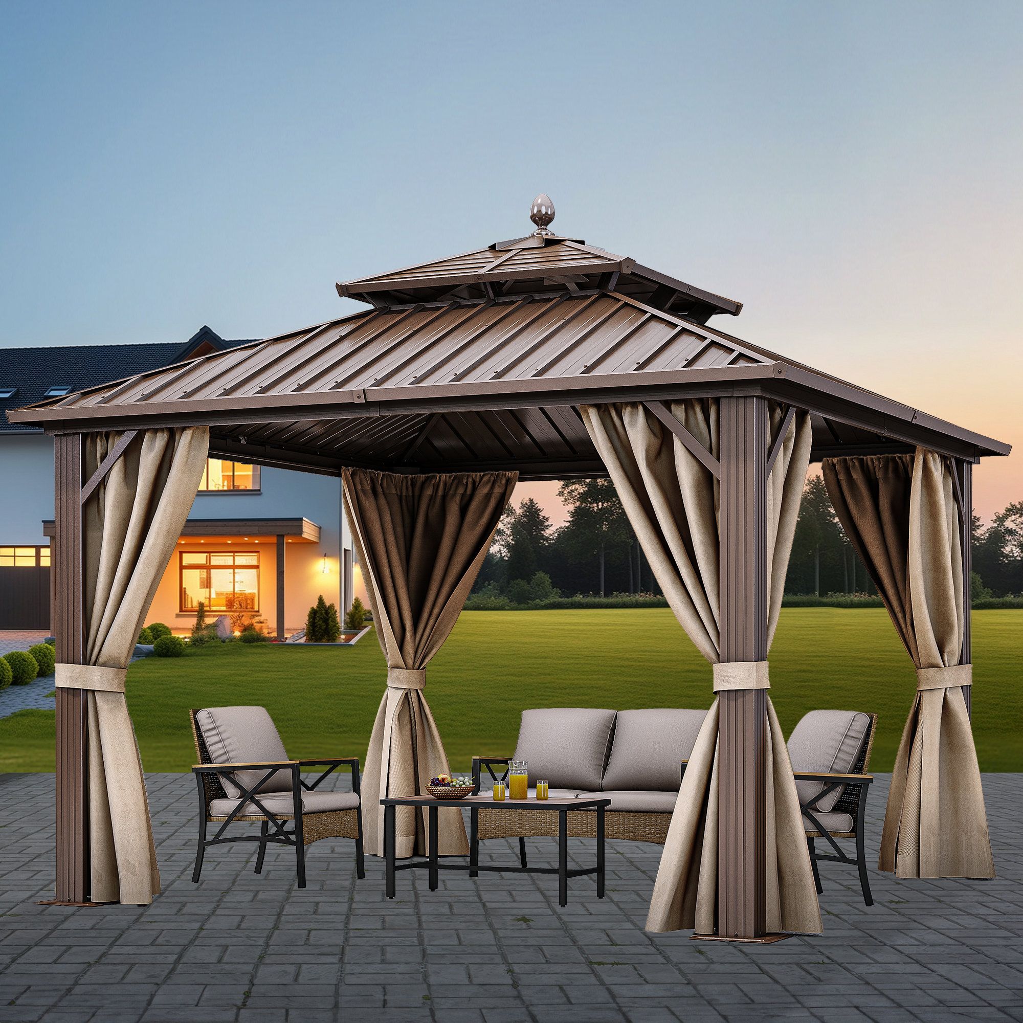 Balconera 10 Ft. W X 10 Ft. D Aluminum Patio Gazebo - Wayfair Canada intended for 10x10 Aluminum Gazebos What You Need to Know Before You Buy