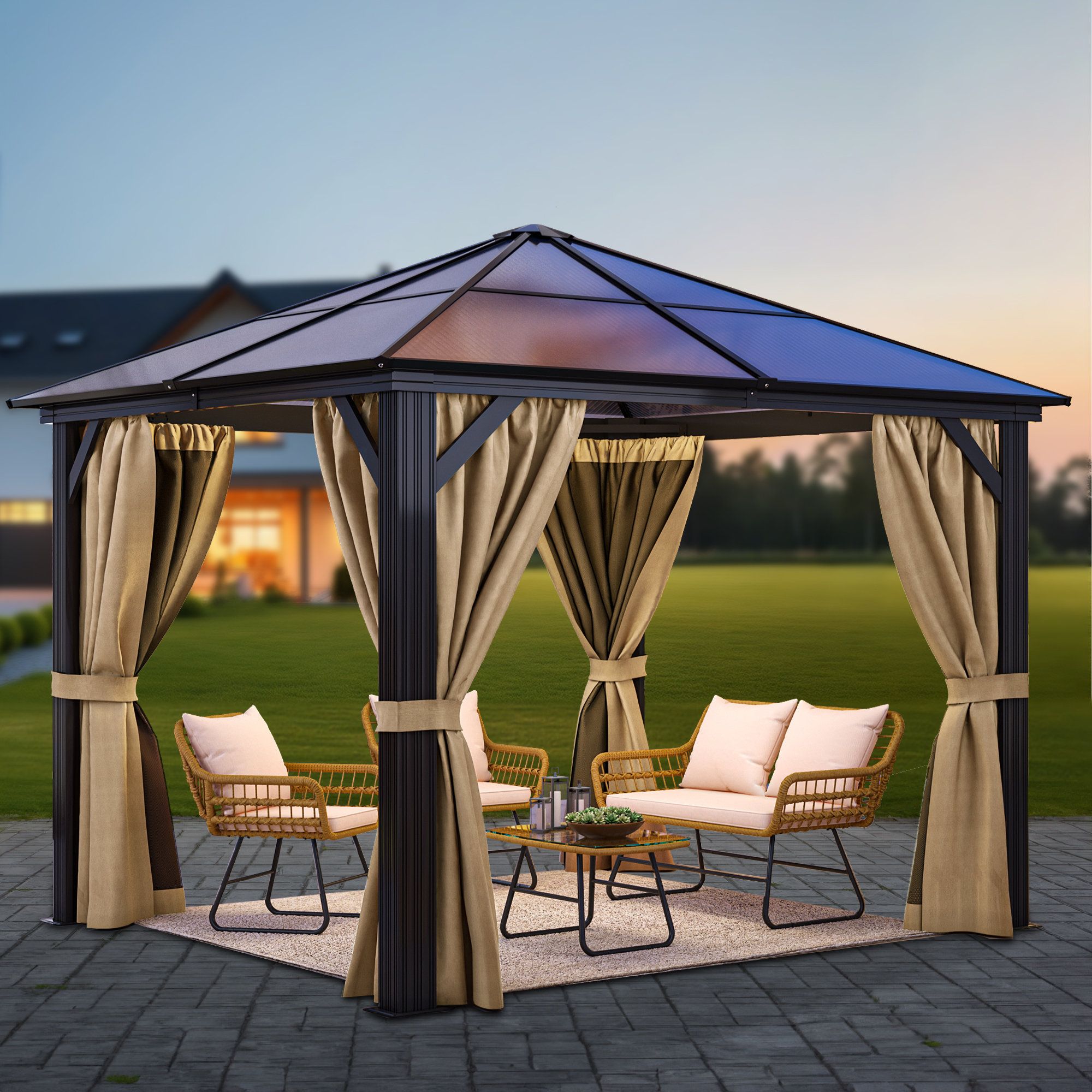 Balconera 10 Ft. W X 10 Ft. D Aluminum Patio Gazebo | Wayfair throughout 10 Ft. W X 10 Ft. D Aluminum Patio Gazebo