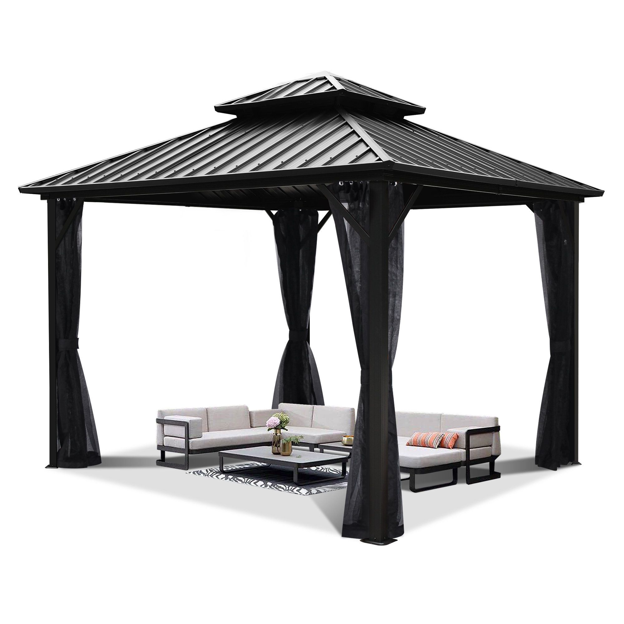 Coveronics 10 Ft. W X 10 Ft. D Aluminum Patio Gazebo | Wayfair pertaining to 10x10 Aluminum Gazebos What You Need to Know Before You Buy