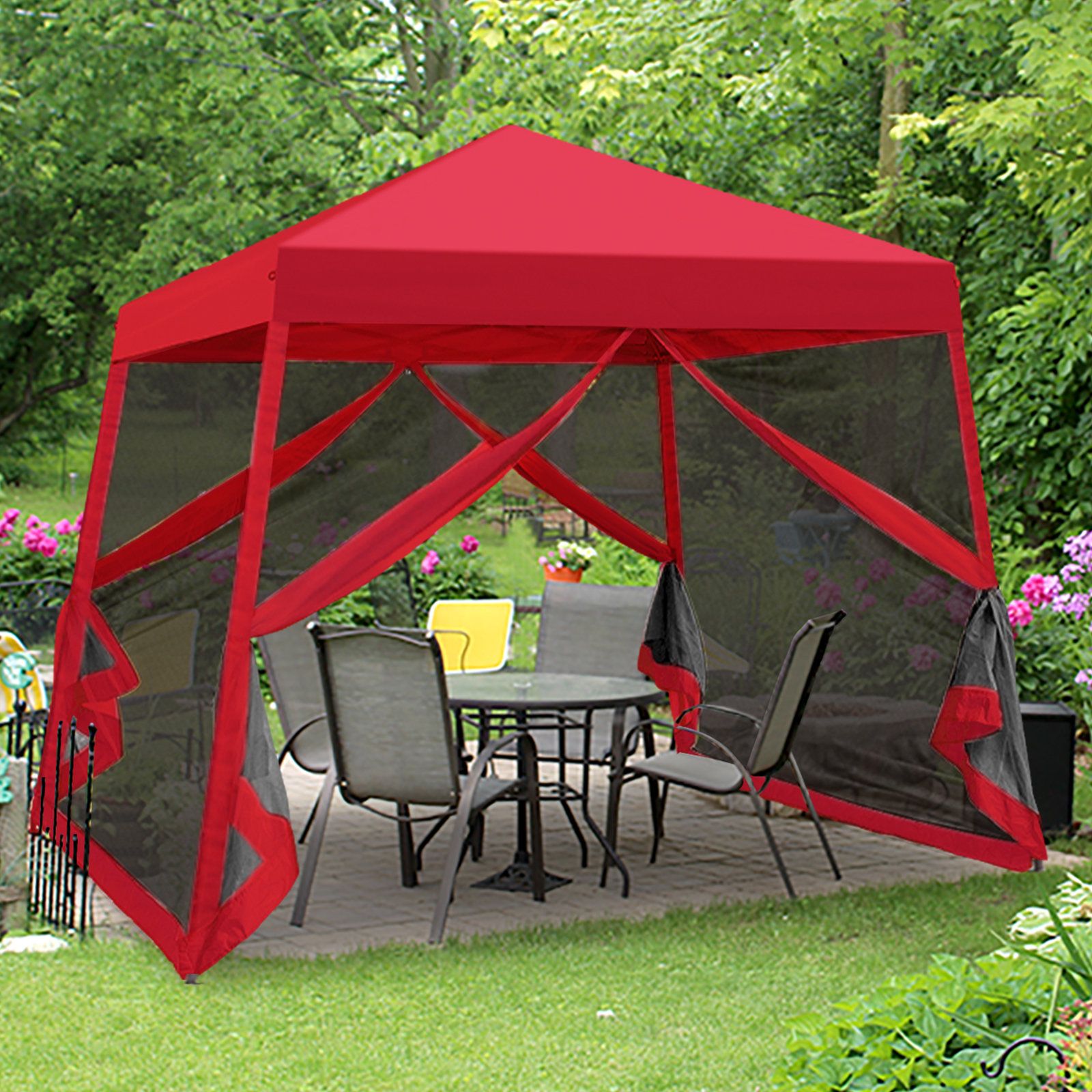 Eagle Peak Pop Up Patio Gazebo Pop Up Patio 10 Ft. W X 10 Ft. D Slant ... intended for Maximizing Your Backyard Space A Deep Dive into 10x10 Gazebo Options