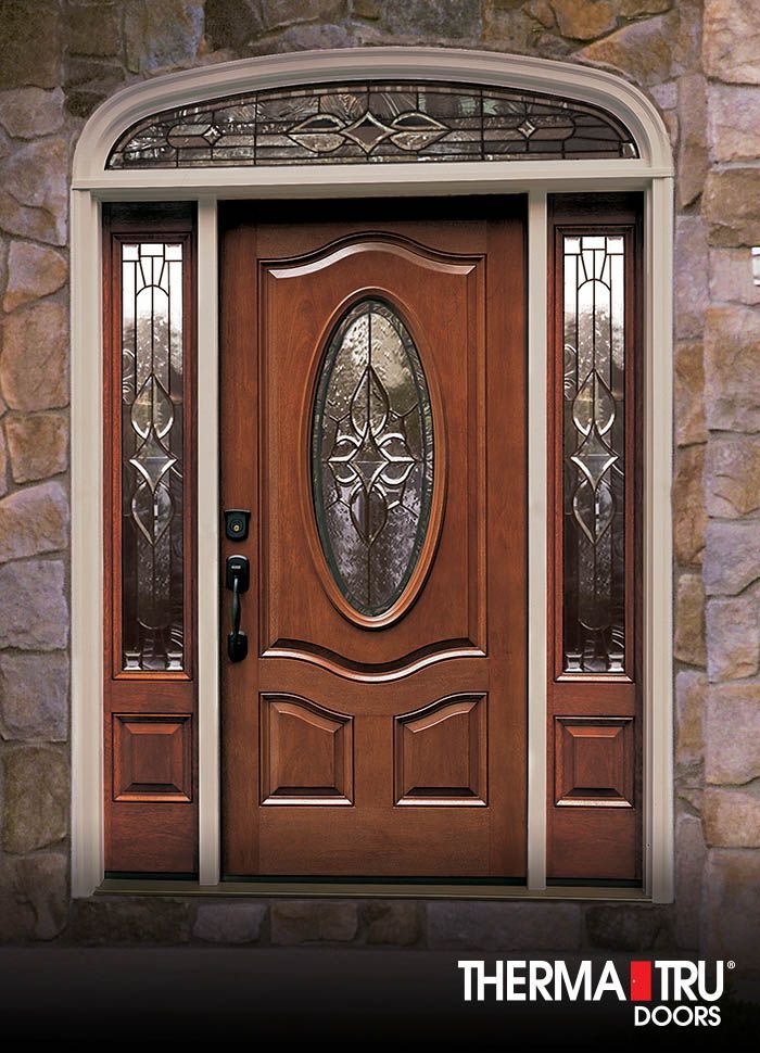 Fiberglass Entry Doors With Oval Glass - Glass Door Ideas inside Therma-Tru Entry Door 36-In X 80-In X 4-9/16-In Fiberglass Craftsman Left-Hand Inswing Beechwood Stained Prehung Front Door Insulating Core