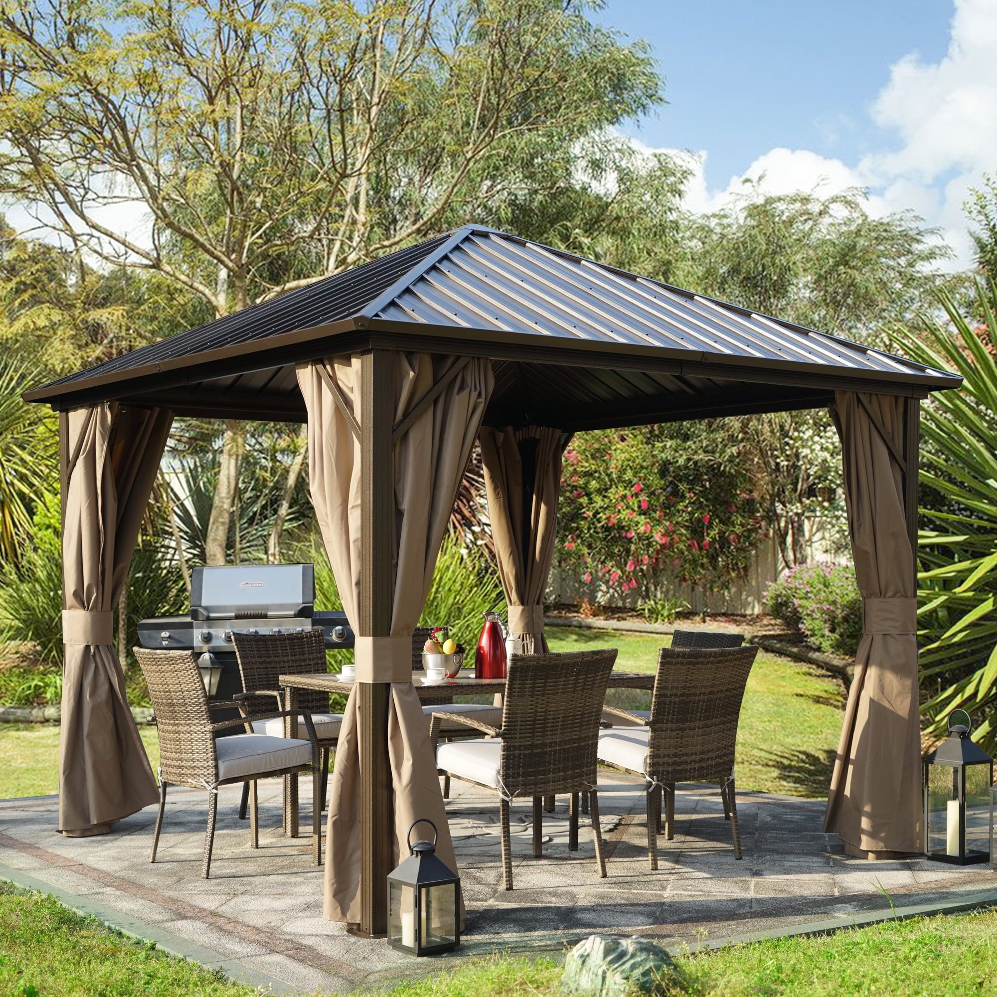 Kozyard Rosana 10 Ft. W X 10 Ft. D Hardtop Aluminum Permanent Gazebo ... for Maximizing Your Backyard Space A Deep Dive into 10x10 Gazebo Options