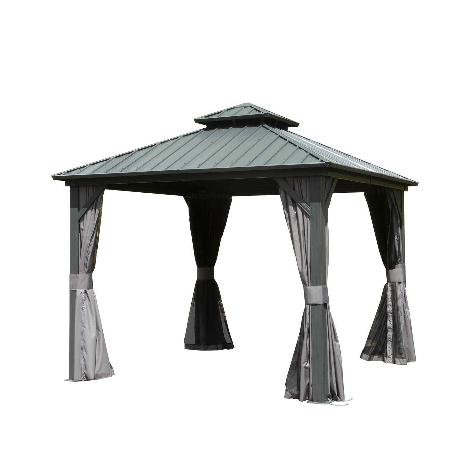 Lipoton 10 Ft. W X 10 Ft. D Aluminum Patio Gazebo | Wayfair inside 10 Ft. W X 10 Ft. D Aluminum Patio Gazebo