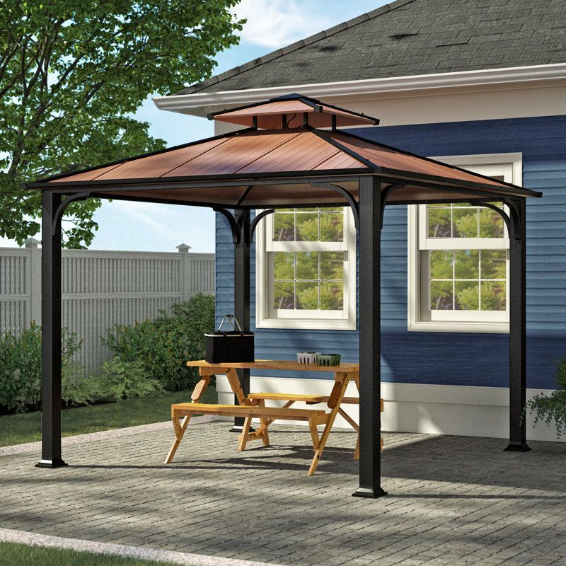 Sunjoy Northampton 10 Ft. W X 10 Ft. D Steel Patio Gazebo &amp; Reviews ... intended for Weathering the Seasons Exploring the Durability of Steel Patio Gazebos