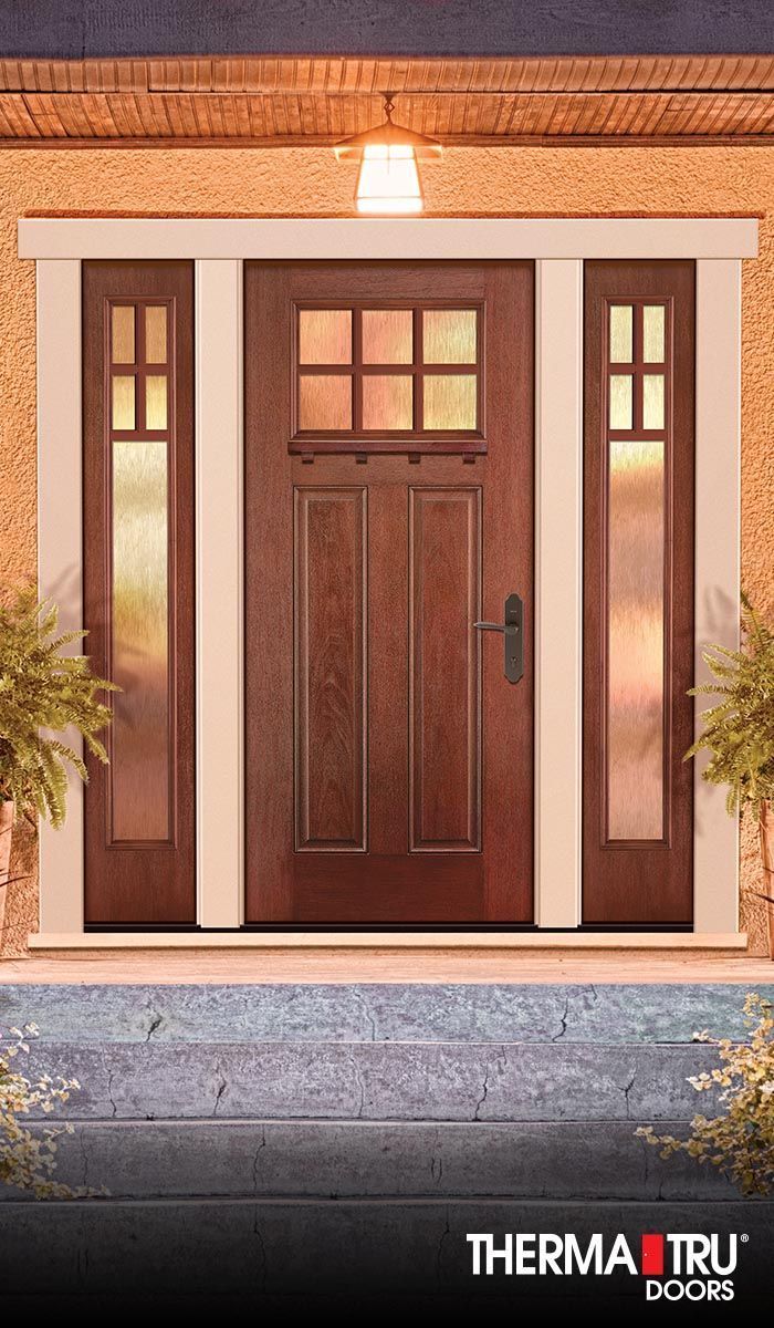 Therma Tru Fiberglass Entry Door Stain - Glass Designs for Therma-Tru Entry Door 36-In X 80-In X 4-9/16-In Fiberglass Craftsman Left-Hand Inswing Beechwood Stained Prehung Front Door Insulating Core