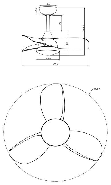 28 In. Indoor Modern Integrated Led Ceiling Fan With Remote Control And ... for Optimizing Airflow Exploring the Efficiency of Your 28-inch Ceiling Fan