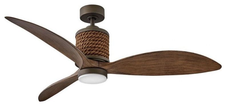 3-Blade Ceiling Fan Weathered Wood Blades And Rope Accents Led Light ... regarding 3-Blade Ceiling Fan Weathered Wood Blades And Rope Accents Led Light Kit 60