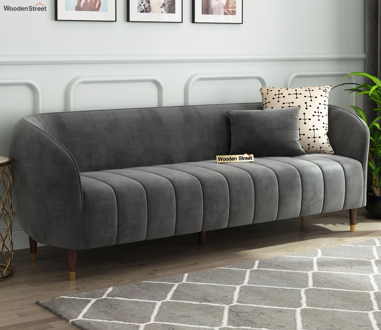3 Seater Sofa | Cabinets Matttroy with Luxify Collection Sofa Set, 2 Single Seaters, And 3 Seater In Grey