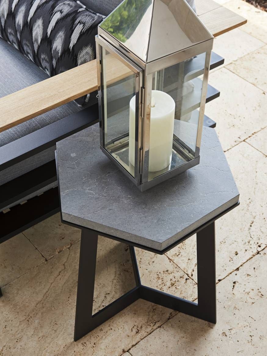 3940-950 | Spot Table | South Beach| Lexington Home Brands in Crafting the Perfect Ambiance The South Beach Hexagonal Cocktail Table's Aesthetic Impact