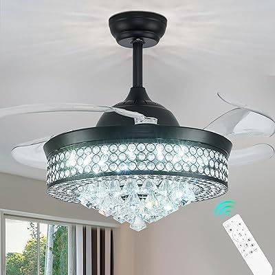 42'' Dimmable Crystal Ceiling Fandelier Chandeliers Modern Led Ceiling ... for Silent Operation and Seamless Style Understanding the Benefits of Bladeless Ceiling Fans