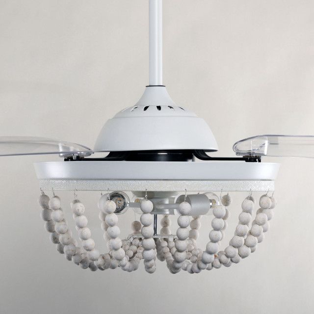 42 In Modern White Ceiling Fan With Retractable Blades - Beach Style - Ceiling Fans - By Flint ... with regard to Maximizing Comfort and Style with a 42-Inch Ceiling Fan with Retractable Blades