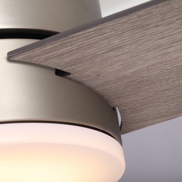 48 In Modern Flush Mounted Ceiling Fan, Sand Nickel With Dimmable Led And Remote - Transitional ... pertaining to 48 In Modern Flush Mounted Ceiling Fan, Sand Nickel With Dimmable Led And Remote