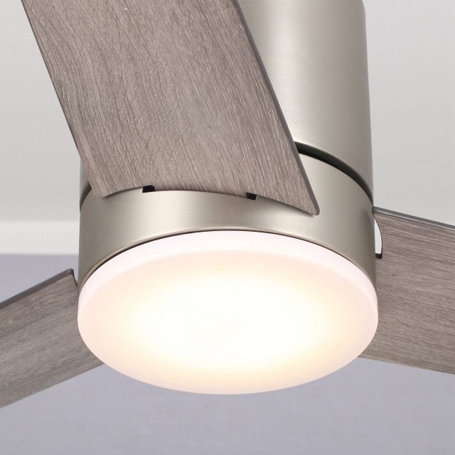 48 In Modern Flush Mounted Ceiling Fan, Sand Nickel With Dimmable Led And Remote - Transitional ... regarding Installation Insights for Flush Mount Ceiling Fans Practical Tips and Troubleshooting