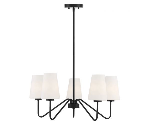 5 Light Matte Black Chandelier throughout Odeon 5 Light Chandelier, Matte Black