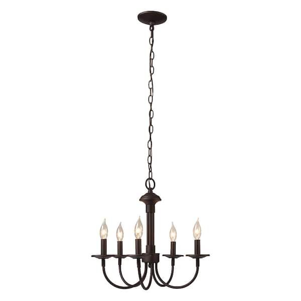 5-Light Oil Rubbed Bronze Classic Farmhouse Candle Chandelier For ... in Illuminating Your Outdoor Space A Guide to the Trade Winds Candler Chandelier