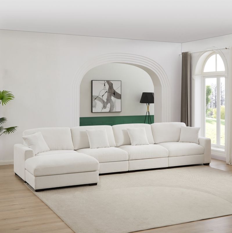 5-Piece Upholstered Modular Sofa Sectional With Ottoman | Foter regarding Emberson Sectional Guide Understanding Dimensions and Room Planning