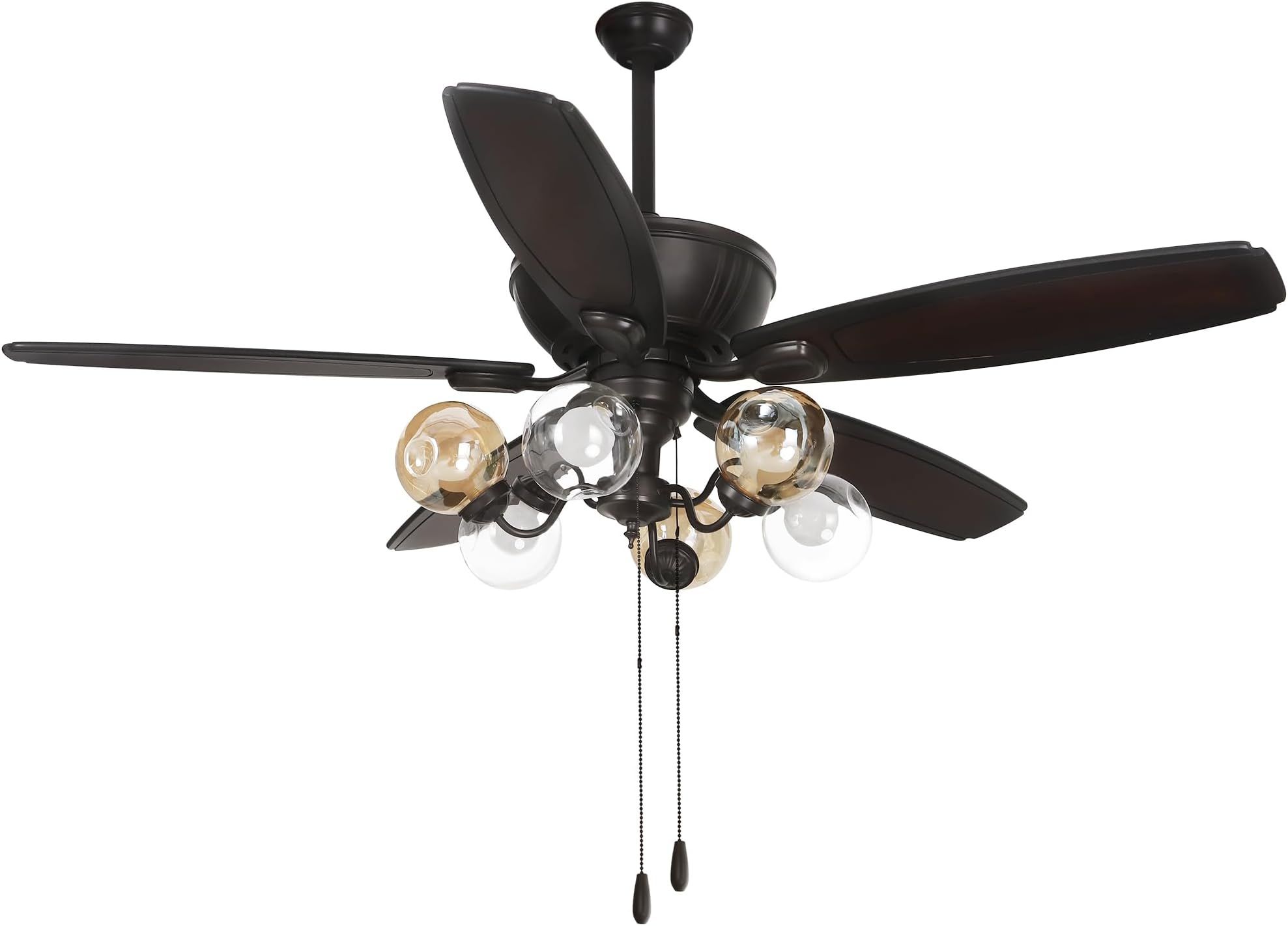 52 Inch Modern Ceiling Fans With Lights App/Remote Control, Low Profile ... intended for 52-Inch Modern Ceiling Fan With Dimmable Led And Remote Control, Black
