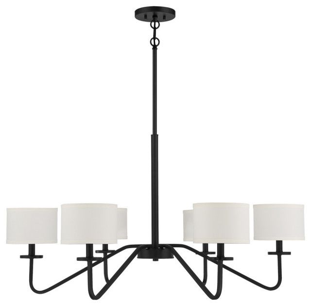 6-Light Chandelier, Matte Black - Transitional - Chandeliers - By Savoy ... inside Quorum International 71-10 Odeon 10 Light 48"W Linear Chandelier - Matte Black