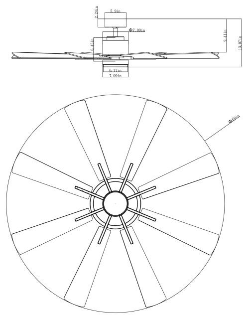 60 In Modern Led Ceiling Fan With Remote In Satin Nickel - Transitional ... with regard to 60 In Modern Led Ceiling Fan With Remote In Satin Nickel