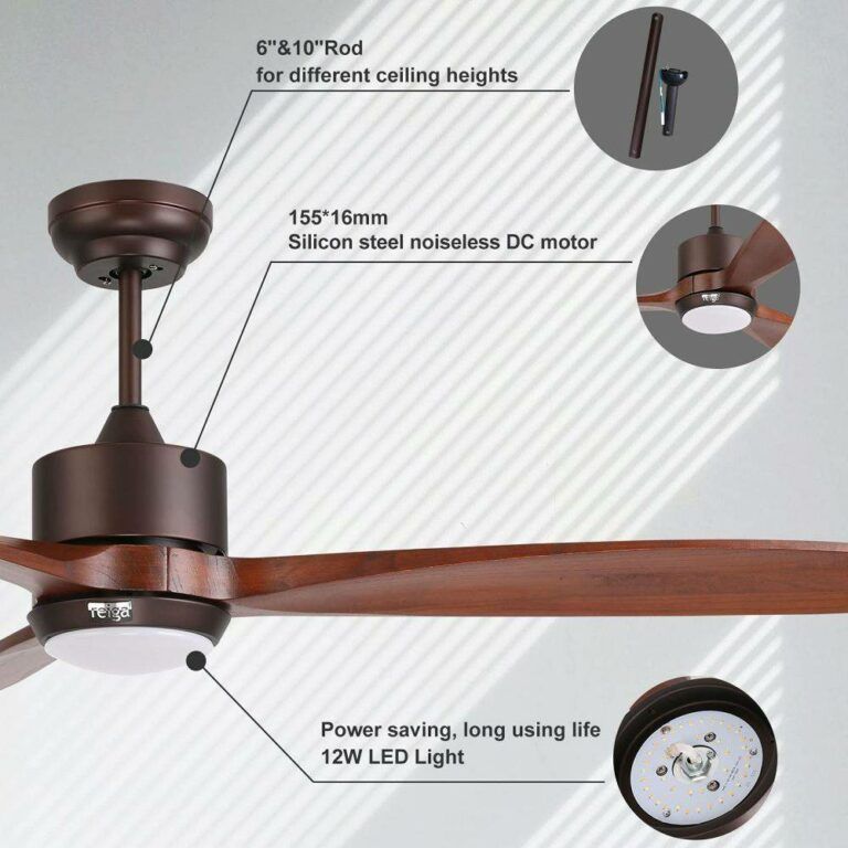 65 Inch Wood Ceiling Fan With Light | Reiga with Chrome Ceiling Fans in Depth Aesthetics, Efficiency, and Home Integration