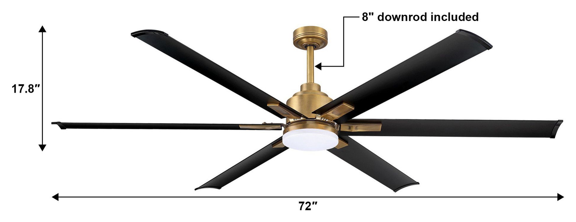 72 In. Large Integrated Led Indoor Brass Ceiling Fan With Light And ... in 72 In. Large Integrated Led Indoor Brass Ceiling Fan With Light And Remote