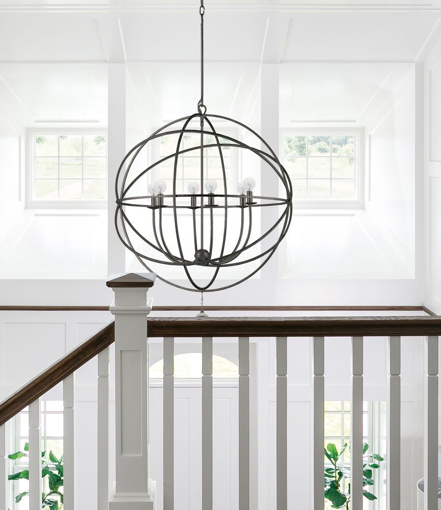 9228-Eb Crystorama Solaris 6 Light English Bronze Sphere Chandelier inside Beyond Aesthetics Understanding the Functionality of a Sphere Chandelier in Outdoor Settings
