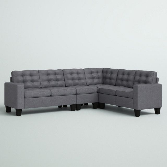Acme Earsom Sectional Sofa, Gray Linen - Transitional - Sectional Sofas ... for Acme Dalya Sofa, Gray Linen