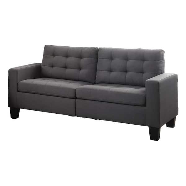 Acme Furniture Earsom 32 In. W Square Arm Linen Bridgewater Straight ... inside Acme Dalya Sofa, Gray Linen