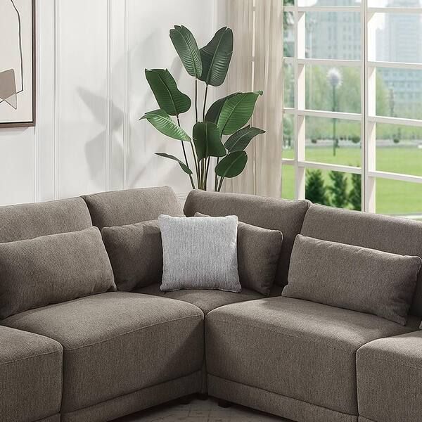 Acme Furniture Rylie 39 In. Armless Linen Modular Sofa In Gray Linen ... in Acme Dalya Sofa, Gray Linen
