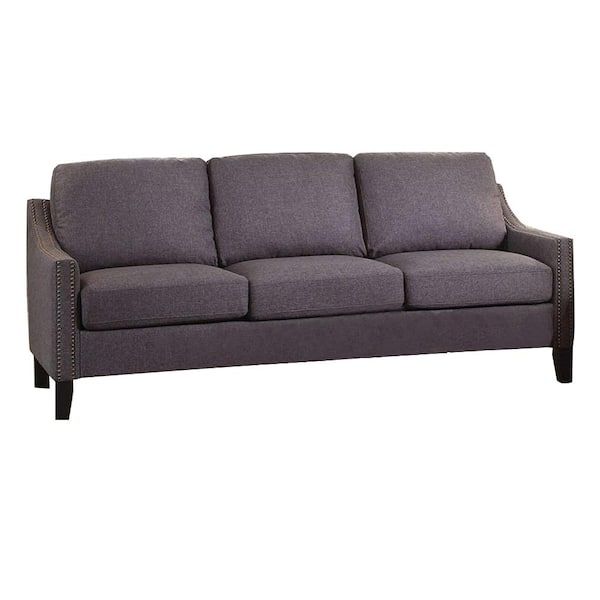 Acme Furniture Zapata (Jr) 68 In. Gray Slope Arm Linen Rectangle Sofa 3 ... throughout ACME Dalya Sofa Gray Linen: A Buyer's Handbook for Informed Decision-Making