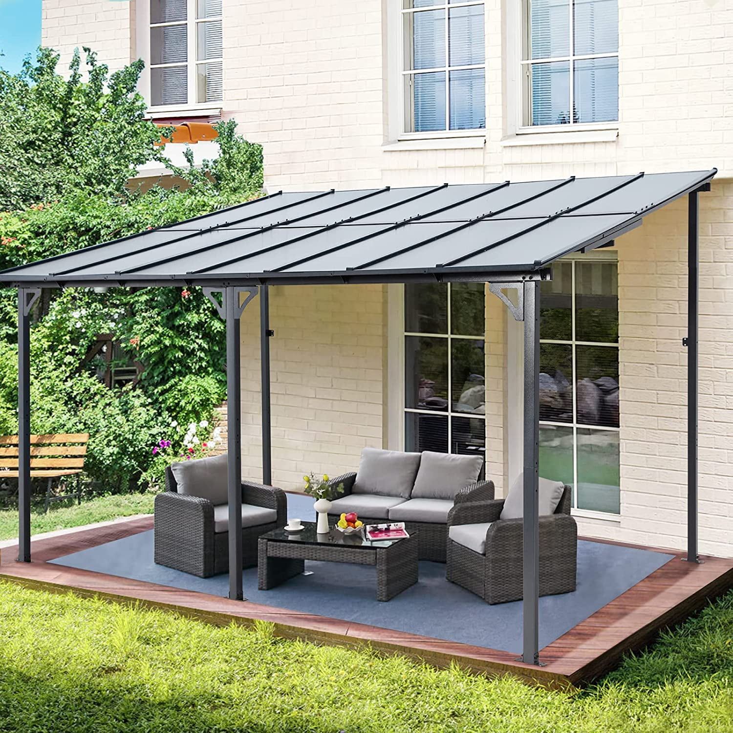 Aecojoy 10' X 14' Hardtop Gazebo Outdoor Aluminum Pergola For Garden ... pertaining to Hardtop Aluminum Patio Gazebo