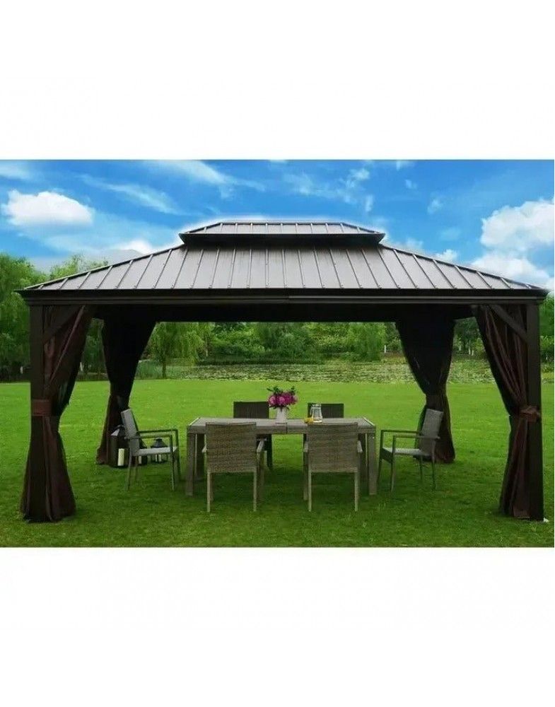 Alexander 16 Ft. W X 12 Ft. D Aluminum Patio Gazebo for 16 Ft. W X 12 Ft. D Aluminum Patio Gazebo