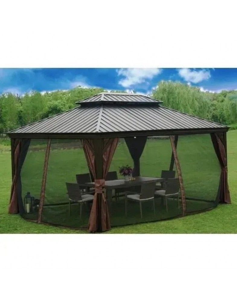 Alexander 16 Ft. W X 12 Ft. D Aluminum Patio Gazebo inside 16 Ft. W X 12 Ft. D Aluminum Patio Gazebo
