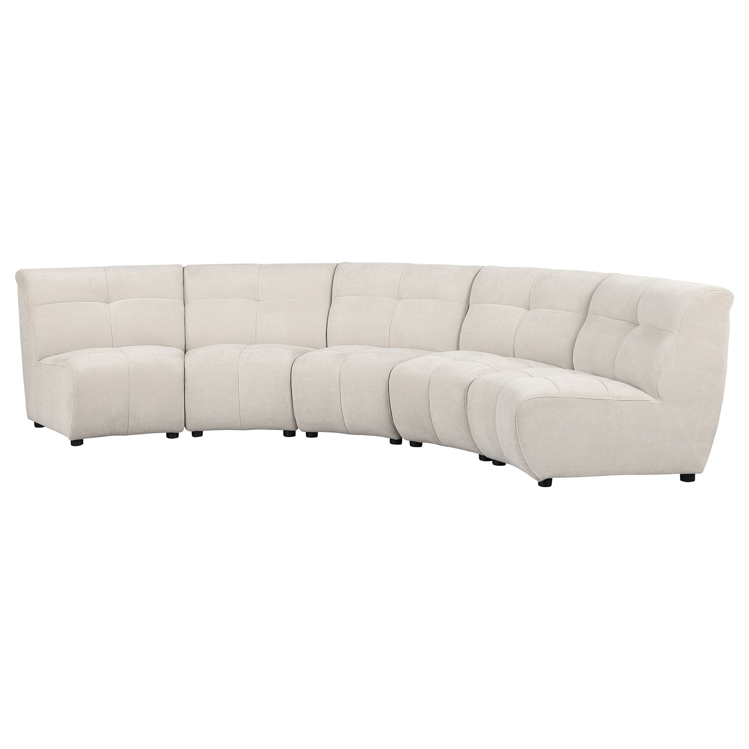 Alma Charlotte 5-Piece Upholstered Modular Sectional Sofa Ivory | Wayfair pertaining to Emberson 3-Piece Upholstered Modular Sectional Sofa Ivory