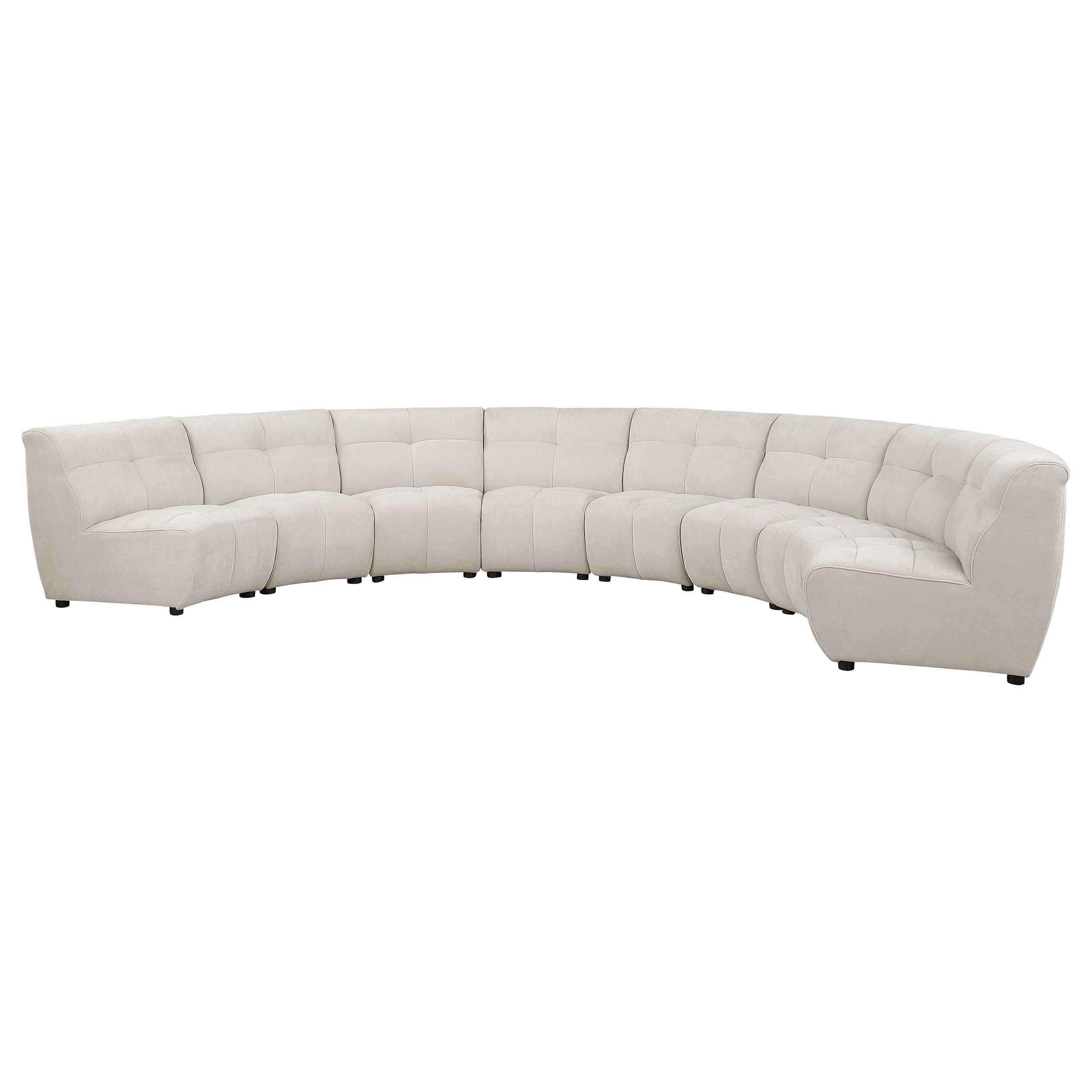 Alma Charlotte 8-Piece Upholstered Modular Sectional Sofa Ivory | Wayfair with regard to Emberson 3-Piece Upholstered Modular Sectional Sofa Ivory