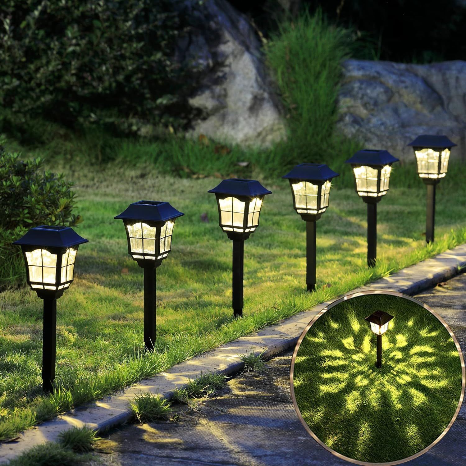 Amazon.com: 6 Pack Solar Lights Outdoor Garden, Solar Pathway Landscape ... for Choosing the Right 6' Solar Patio Lights Understanding Shapes and Styles