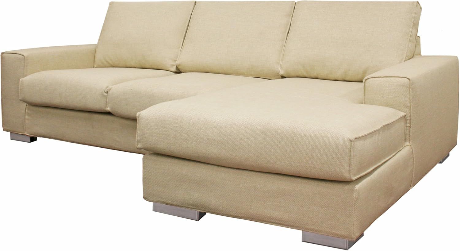 Amazon.com: Baxton Studio Campbell Twill Modern Sectional Sofa, Cream ... regarding Caring for Your Baxton Studio Giselle Ensuring Longevity and Beauty