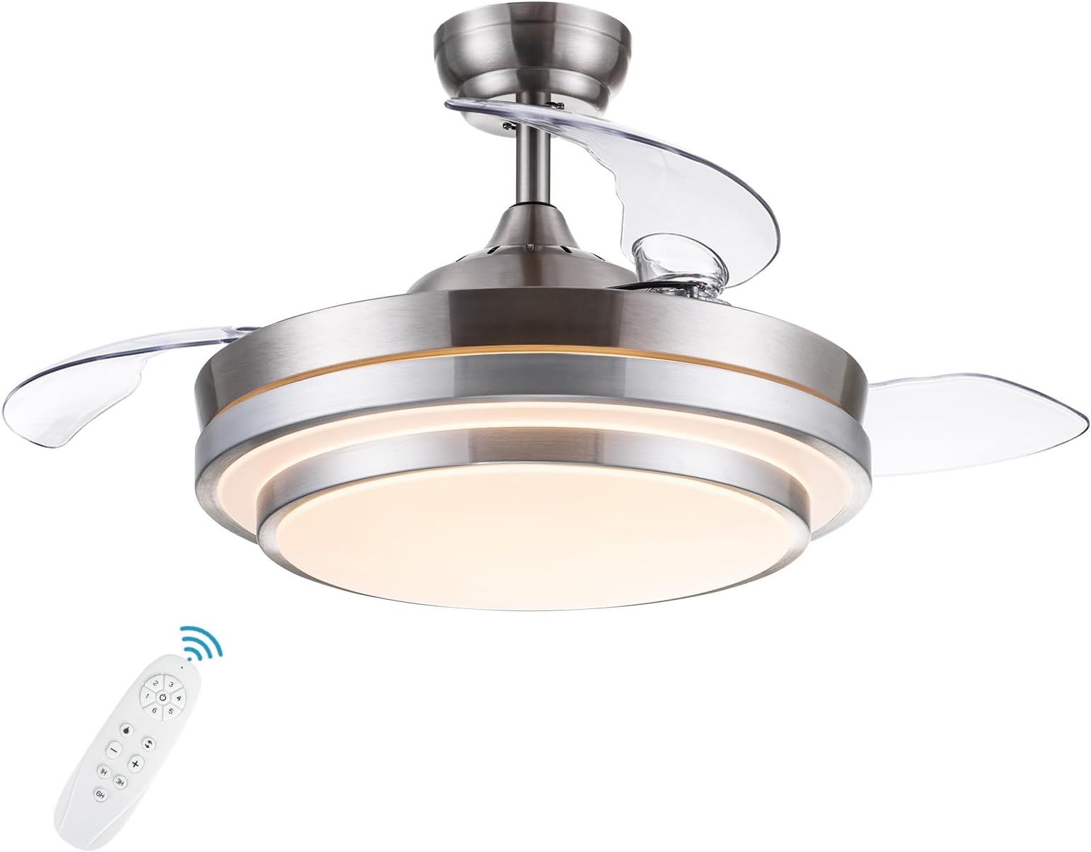 Amazon.com: Ceiling Fan,Ceiling Fan With Lights, 48 Inch Modern Crystal Ceiling Fan With Remote ... regarding Installation Insights for Flush Mount Ceiling Fans Practical Tips and Troubleshooting