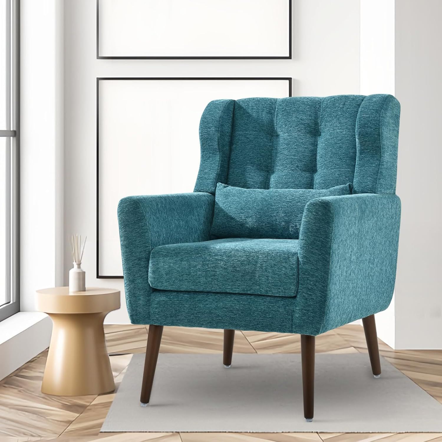 Amazon.com: Cinkehome Accent Arm Chairs For Living Room, Chenille ... pertaining to Caring for Your Castillon Modern Chenille Armchair Maintaining its Beauty