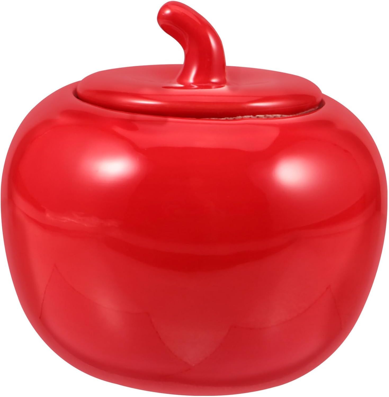 Amazon.com: Exceart Ceramic Cookie Jar, Red Apple Shaped Food Storage ... in Vapor Jar, Red