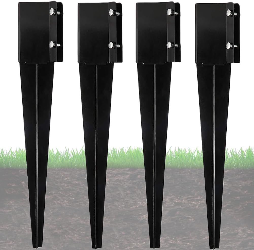 Amazon.com : Furnishh 4X4 Fence Post Anchor Ground Post Stakes Metal ... with regard to Unlocking the Strength of Your Outdoor Structures A Guide to 18" Steel Ground Spikes