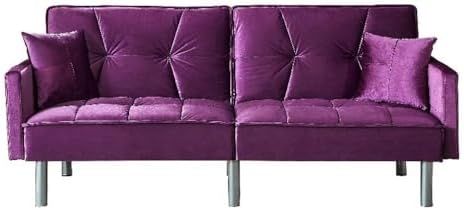 Amazon.com: Legend Vansen 75.6" Convertible Modern Wood & Velvet Fabric ... regarding The Gray Velvet Sofa How to Integrate It Seamlessly Into Your Home Decor