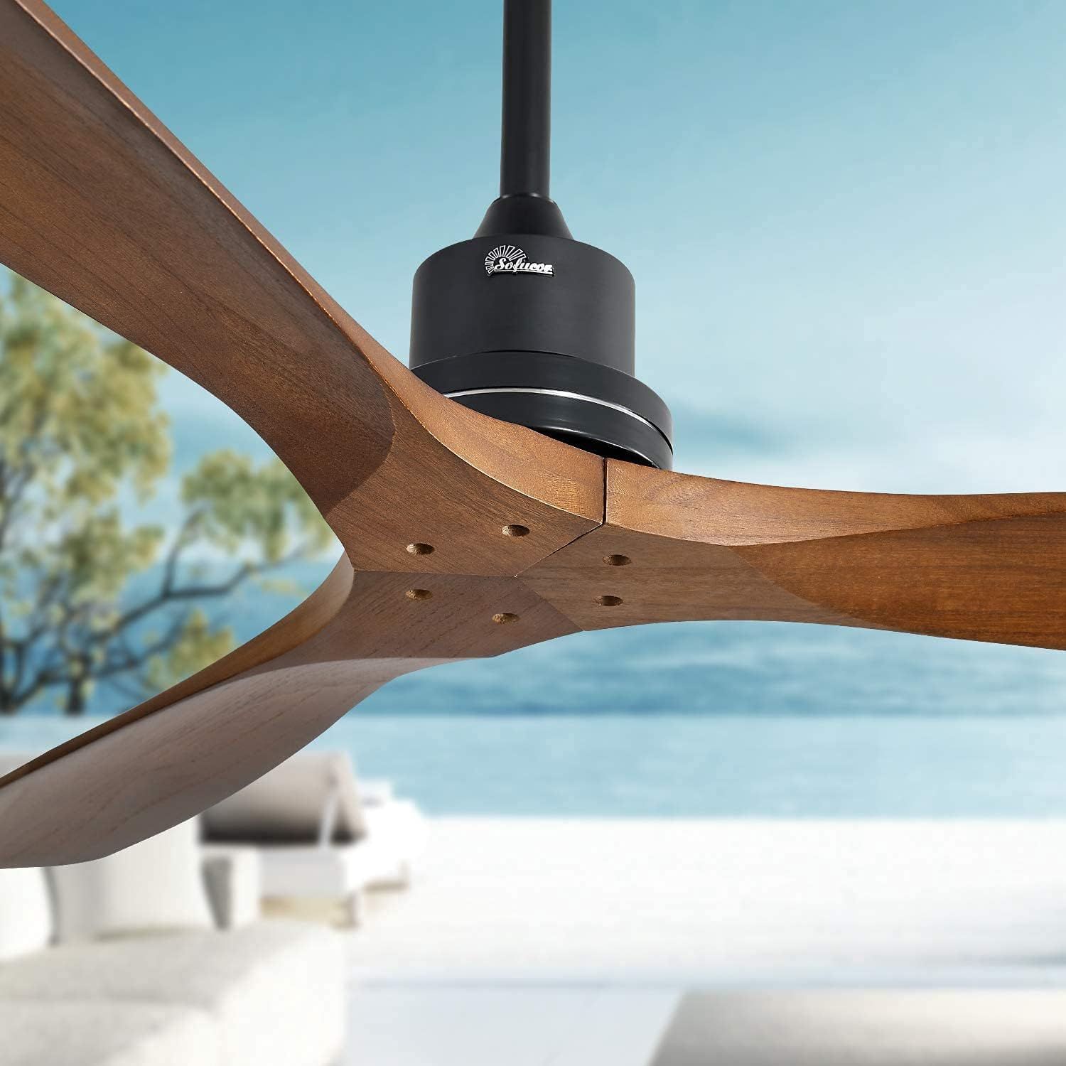 Amazon.com: Sofucor Ceiling Fan No Lights, 52 Inch Low Profile Flush ... in Energy Efficiency Tips for Running Your Ceiling Fan Year-Round