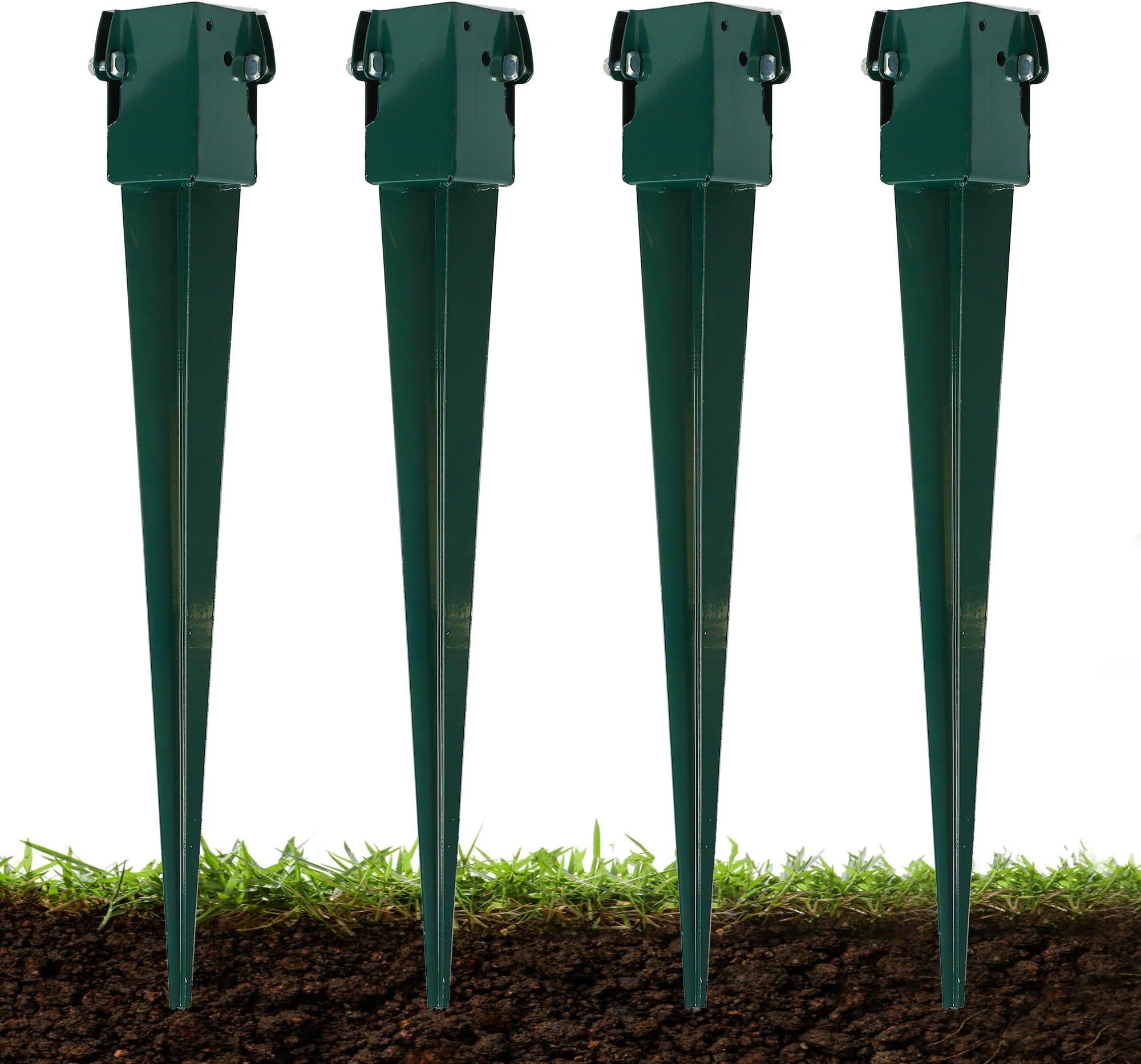 Amazon.com : Tiyneayle 6 Pack 4X4 Fence Post Anchor Ground Spike ... intended for Unlocking the Strength of Your Outdoor Structures A Guide to 18" Steel Ground Spikes