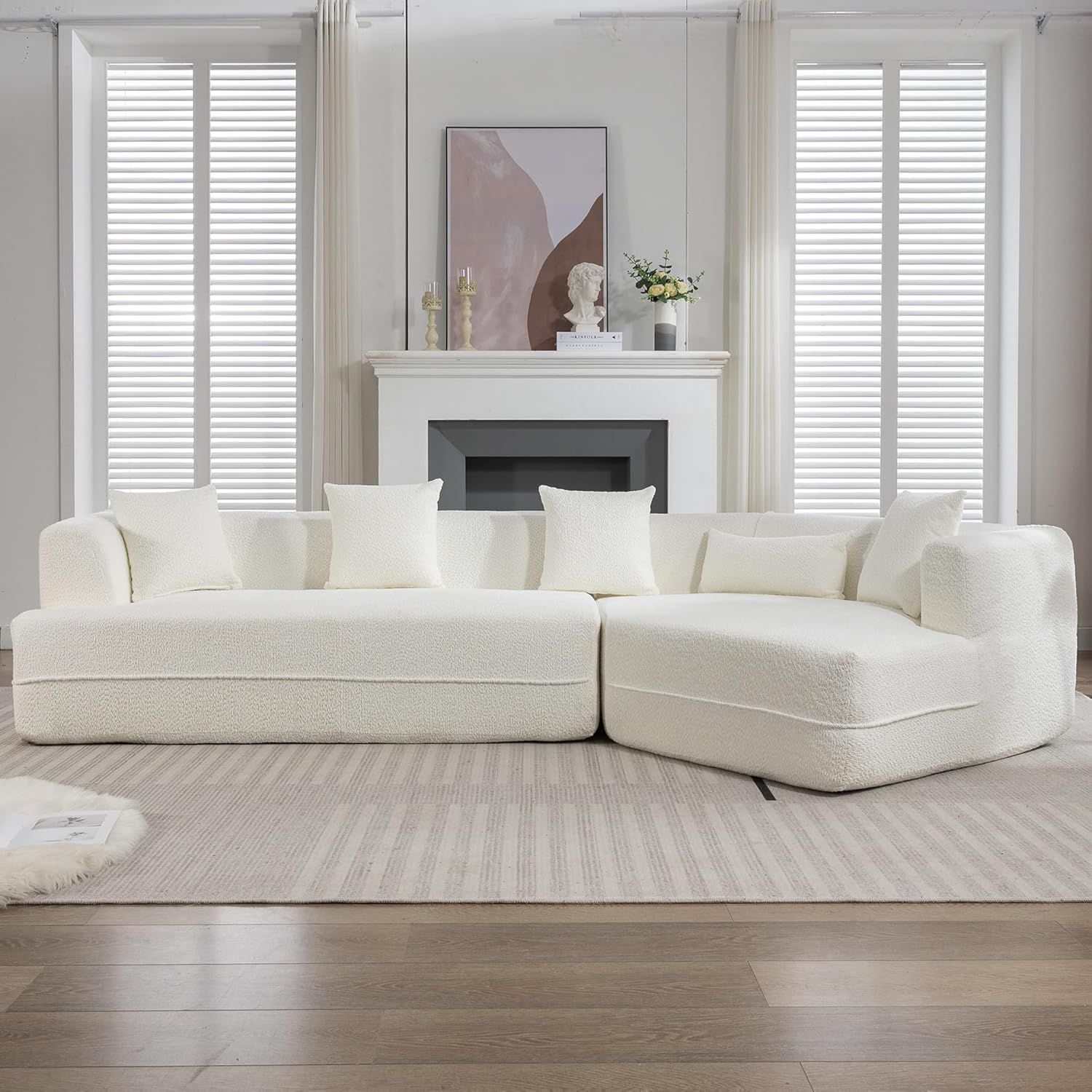 Amazon.com: Yoglad Modular Sectional Sofa,Modern Minimalist L Shaped ... with regard to Living Room Transformation How the Maklaine Sectional Enhances Space