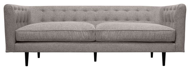 Annabelle 80&quot; Gray Fabric Sofa With Black Wood Legs - Midcentury ... throughout Annabelle Sofa Care and Maintenance Tips for Longevity