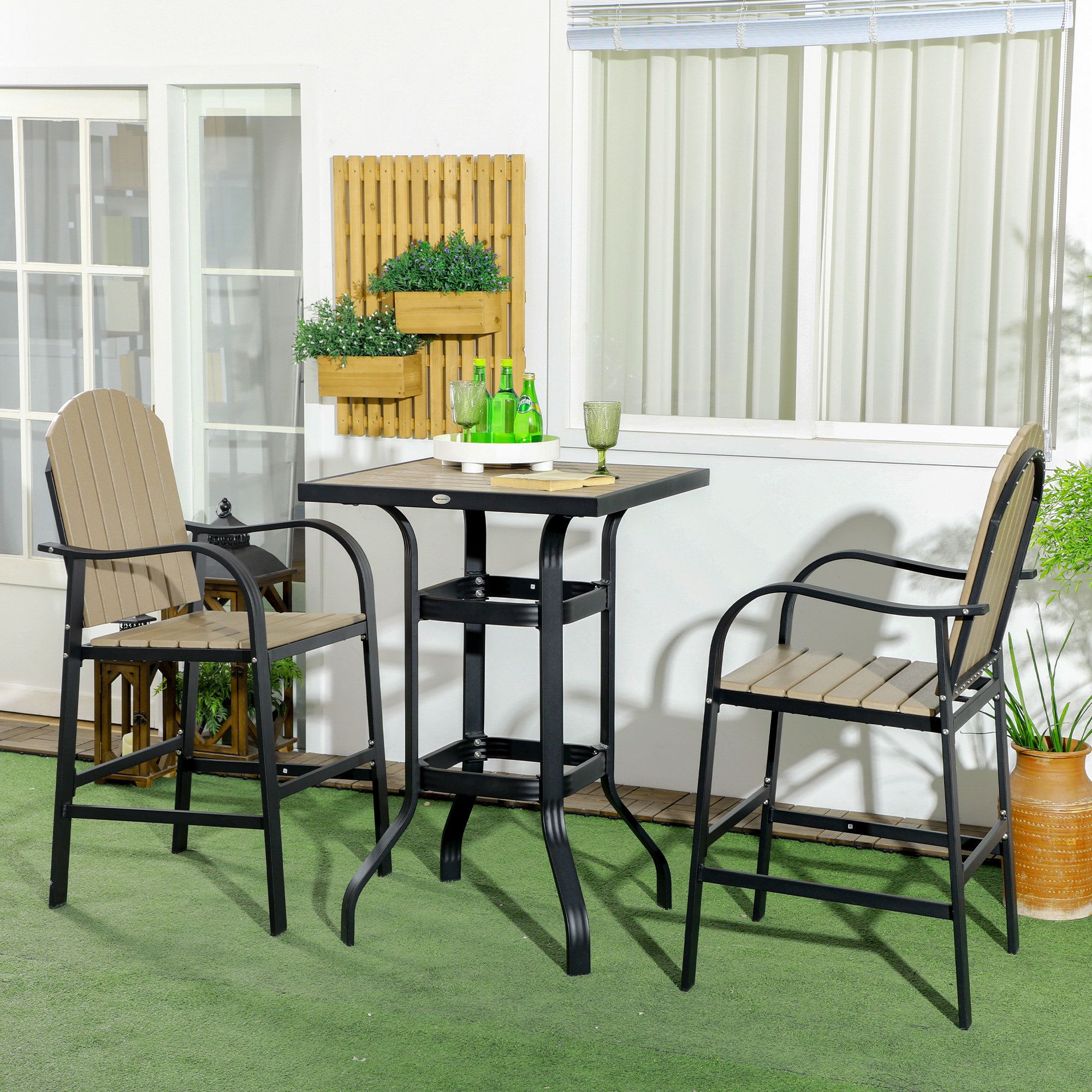 Arlmont &amp; Co. 3 Piece Patio Bar Set, Outdoor High Top Table And Chairs ... with Elevating Your Outdoor Entertaining Exploring the VidaXL Hightop Table and Chair Experience