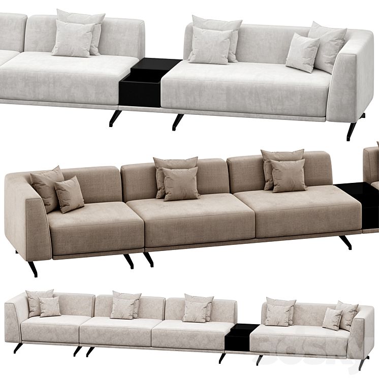 Avalon White Sectional Sofa By Oroa - Sofa - 3D Model pertaining to Off-White Vintage Sofa, Oroa Barrow